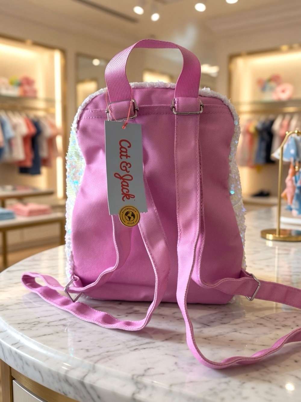 Cat & Jack Sequin Llama Mini Backpack-NEW - Picture 2 of 2